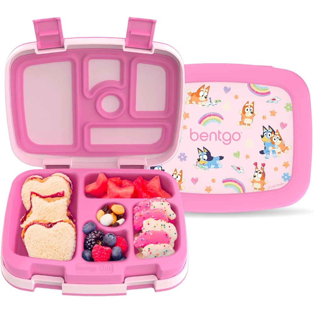 image:imageBentgo  BLUEY Kids Prints LeakProof 5Compartment BentoStyle Kids Lunch Box  Ideal Portions for Ages 37 Durable DropProof Dishwasher Safe amp PFAS amp BPAFree Materials Hearts amp CraftsHearts  Crafts