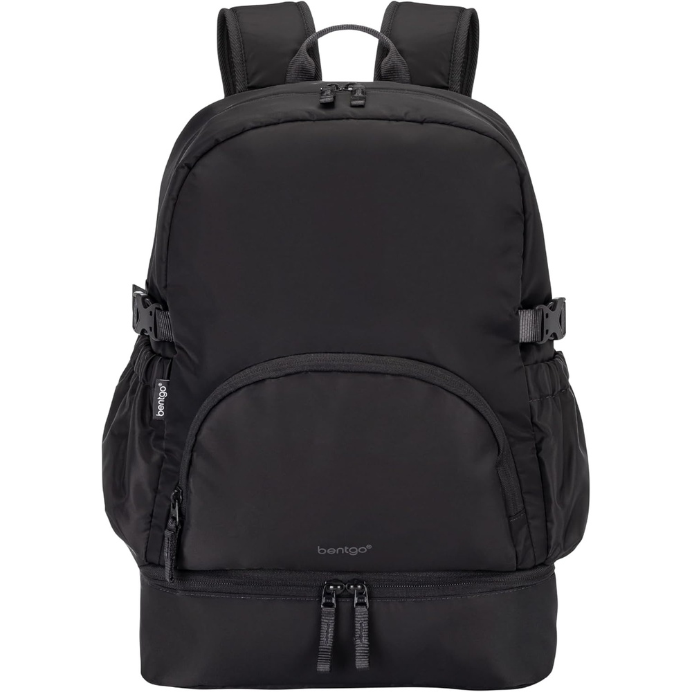 image:imageBentgo 2in1 Adult Backpack amp Insulated Lunch Bag  Lightweight WaterResistant Travel Backpack with 9 Compartments Laptop Sleeve amp Trolley Sleeve for Work amp Everyday Use Obsidian CharcoalObsidian Charcoal