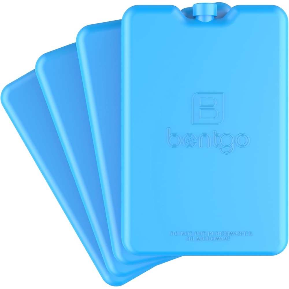 image:imageBentgo Chillers Ice Packs Slim Reusable QuickFreeze Cooling Design Keeps Food Fresh in Lunch Boxes Bags amp Coolers for Work College Camping amp More Easy to Clean amp Chills Fast 4Pack BlueBlue