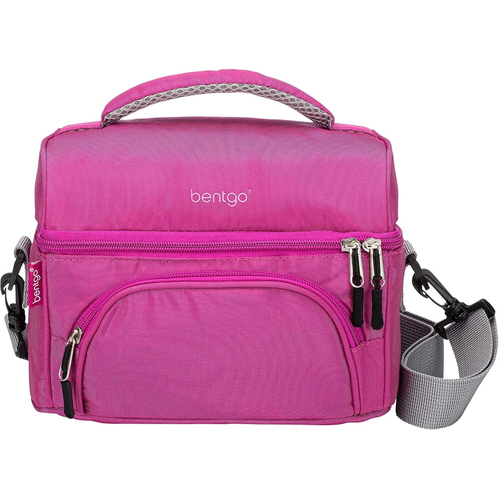 image:imageBentgo Deluxe Lunch Bag  Durable and Insulated Lunch Tote with Zippered Outer Pocket Internal Mesh Pocket Padded amp Adjustable Straps amp 2Way Zippers  Fits Most Lunch Boxes SlatePurple