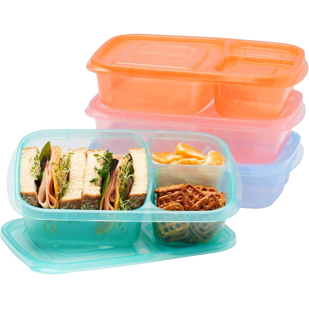 image:imageBentgo Easyboxes  Original Stackable Lunch Boxes  Reusable 3Compartment Food Containers for Kids and Adults  Bento Lunch Box for Meal Prep School amp Work  BPA Free Set of 4 ClassicPastels 4Pack