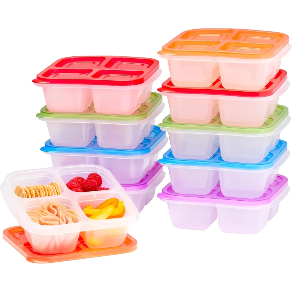 image:imageBentgo Easyboxes 4Compartment Snack Containers  8Piece Set with 4 Trays amp 4 CustomFit Lids to Seal in Freshness  Reusable Food Storage amp Meal Prep Bento BPAFree Containers Brights 4PackClassic 10Pack