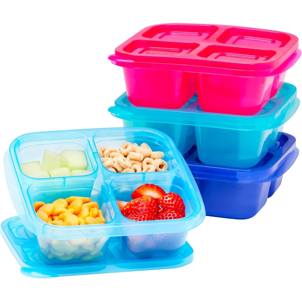 image:imageBentgo Easyboxes 4Compartment Snack Containers  8Piece Set with 4 Trays amp 4 CustomFit Lids to Seal in Freshness  Reusable Food Storage amp Meal Prep Bento BPAFree Containers Brights 4PackJewel Brights 4Pack