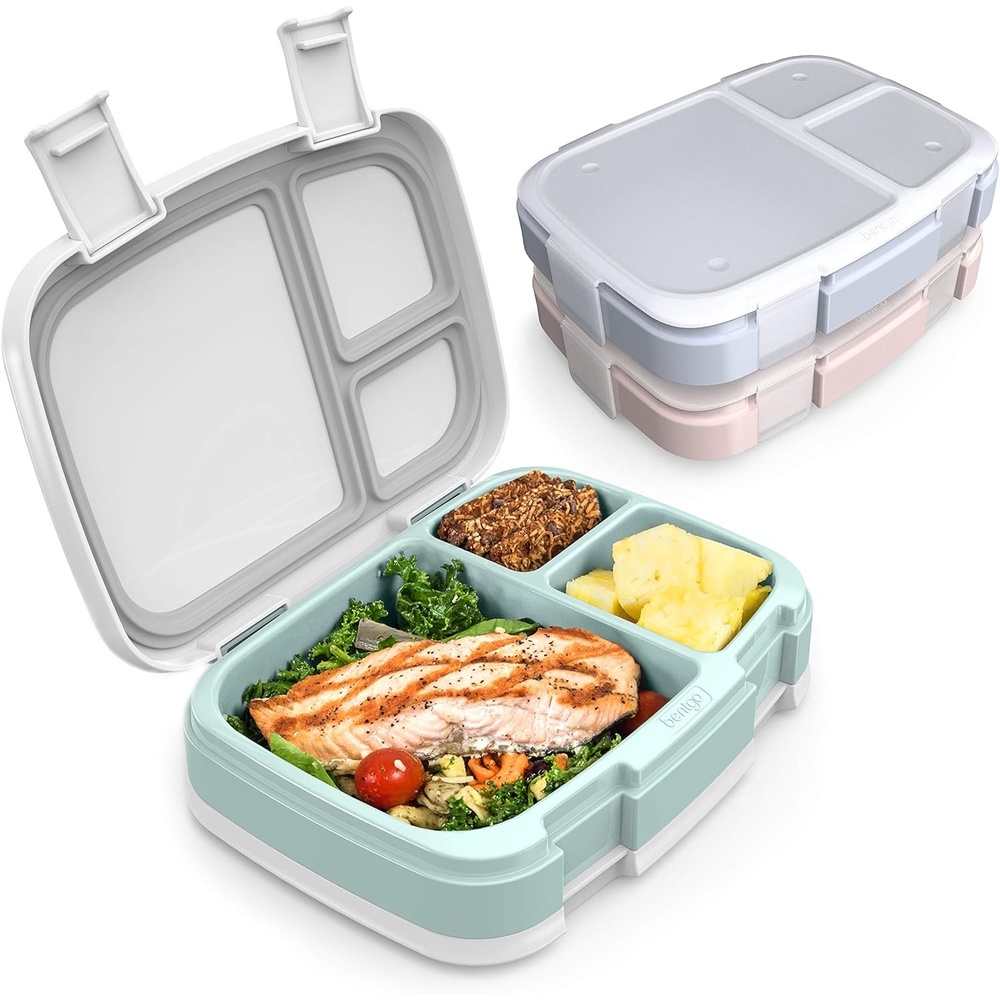 image:imageBentgo Fresh 3Pack Meal Prep Lunch Box Set  Reusable 3Compartment Containers for Meal Prepping Healthy Eating OntheGo and Balanced PortionControl  BPAFree Microwave amp Dishwasher Safe
