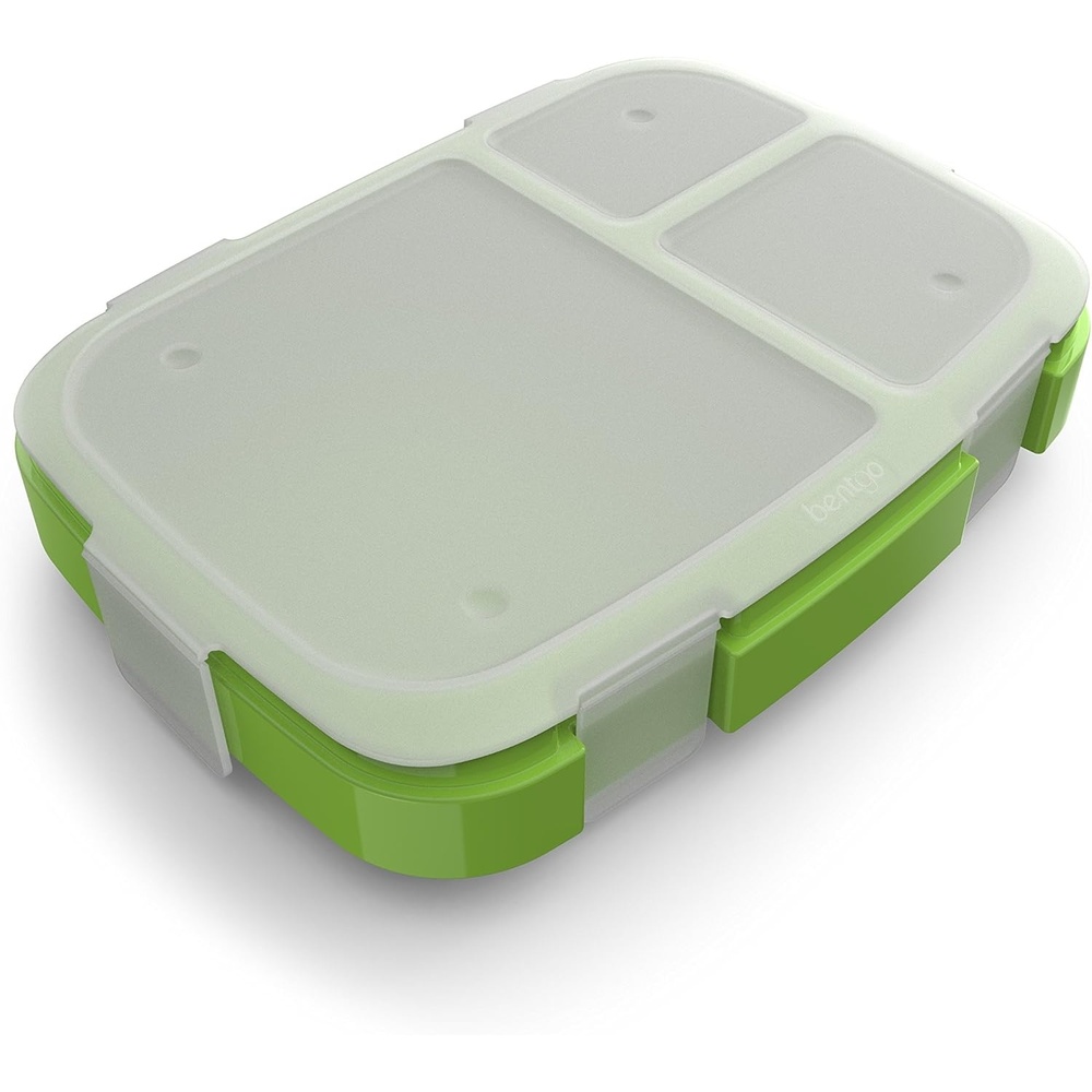 image:imageBentgo Fresh Tray Green with Transparent Cover  Reusable BPAFree 4Compartment Meal Prep Container with BuiltIn Portion Control for Healthy AtHome Meals and OntheGo LunchesGreen
