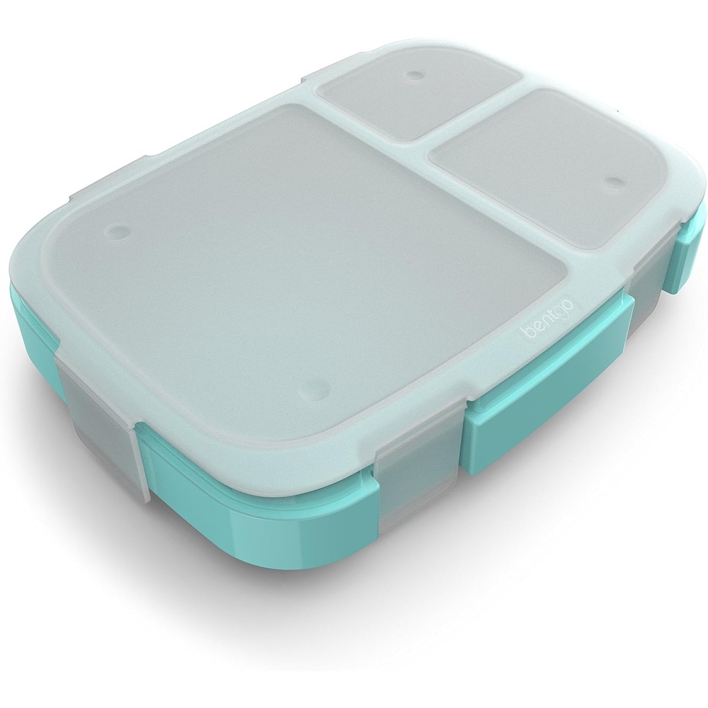image:imageBentgo Fresh Tray Green with Transparent Cover  Reusable BPAFree 4Compartment Meal Prep Container with BuiltIn Portion Control for Healthy AtHome Meals and OntheGo LunchesAqua