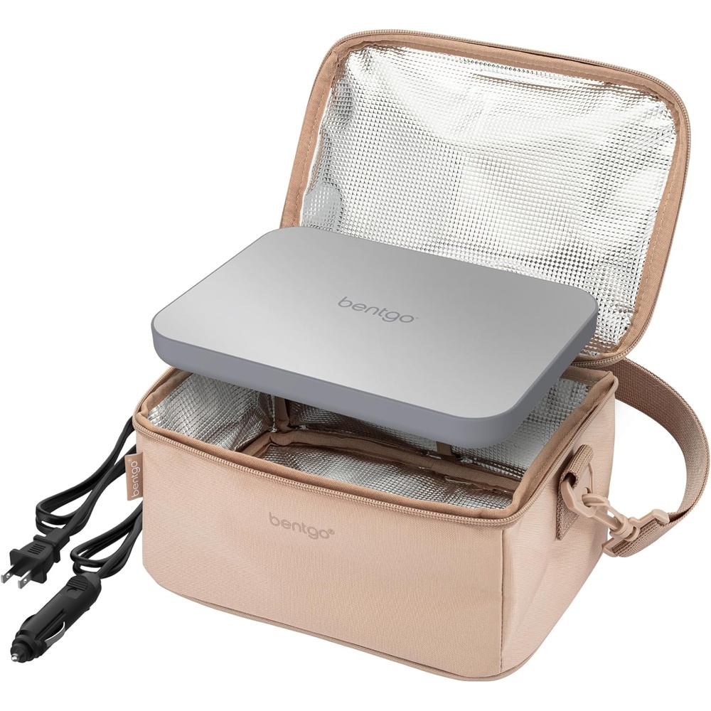 image:imageBentgo Heat  Electric Lunch Bag amp Food Warmer for Reheating Meals in Car at Work amp More  Heated Lunch Box Warmer for Adults Students amp Shift Workers 12V24V Auto amp 120V Wall Cords Carbon BlackSand