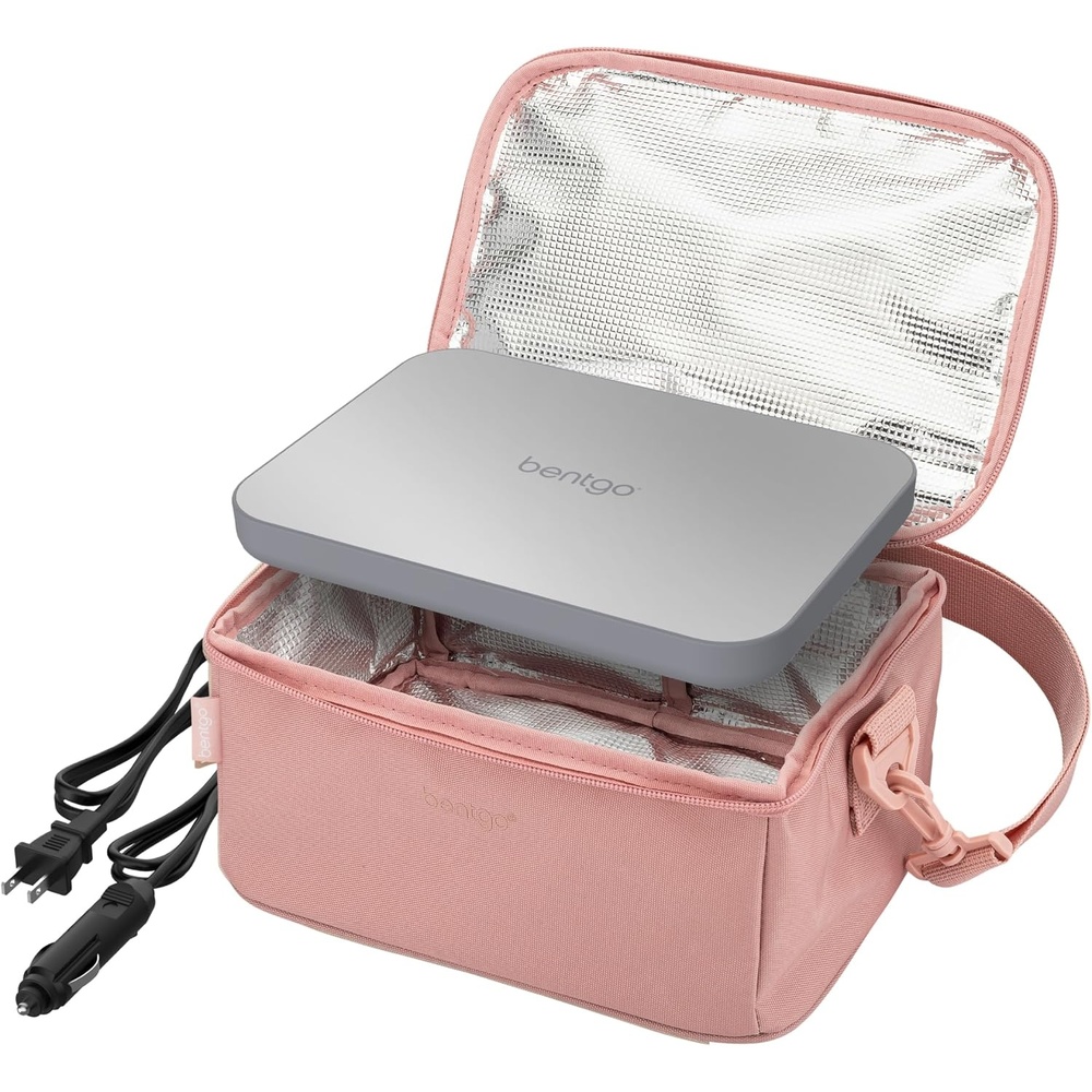 image:imageBentgo Heat  Electric Lunch Bag amp Food Warmer for Reheating Meals in Car at Work amp More  Heated Lunch Box Warmer for Adults Students amp Shift Workers 12V24V Auto amp 120V Wall Cords Carbon BlackBlush