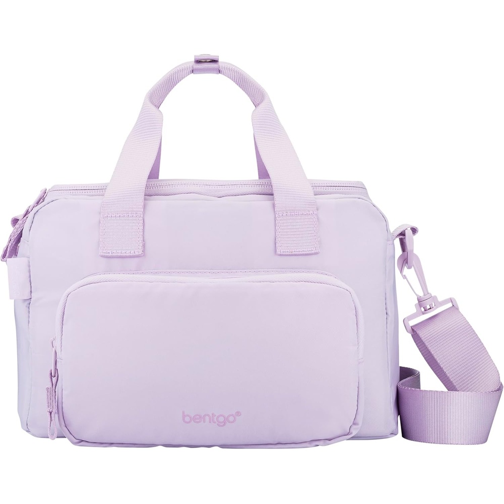 image:imageBentgo Insulated Lunch Bag  ExtraLarge Capacity Adult Lunch Bag with Shoulder Strap and External Storage Compartment Durable Lightweight Ideal for Work School amp Meals On the Go Clay GreenLavender