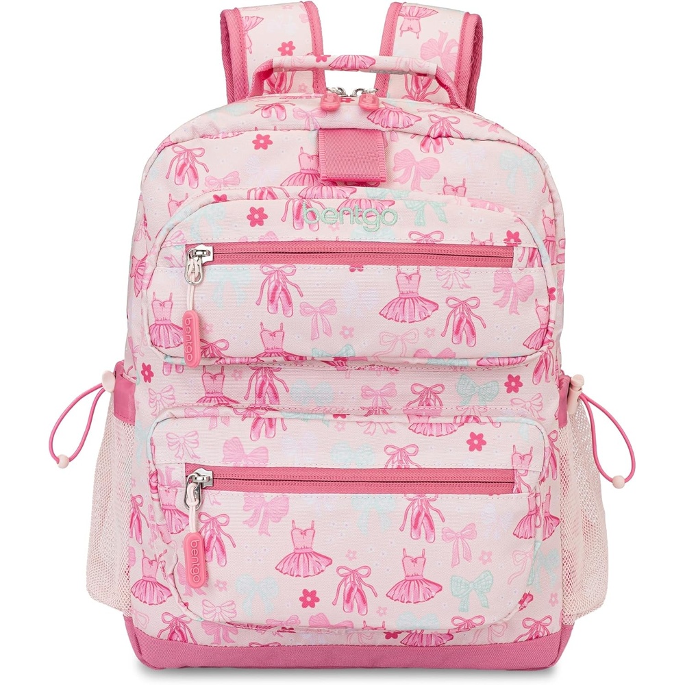 image:imageBentgo Kids Backpack  Lightweight 14 Backpack in Fun Prints for School Travel amp Daycare Ideal for Ages 4 Roomy Interior Durable amp WaterResistant Fabric amp Loop for Lunch Bag DinosaurBallet  Bows