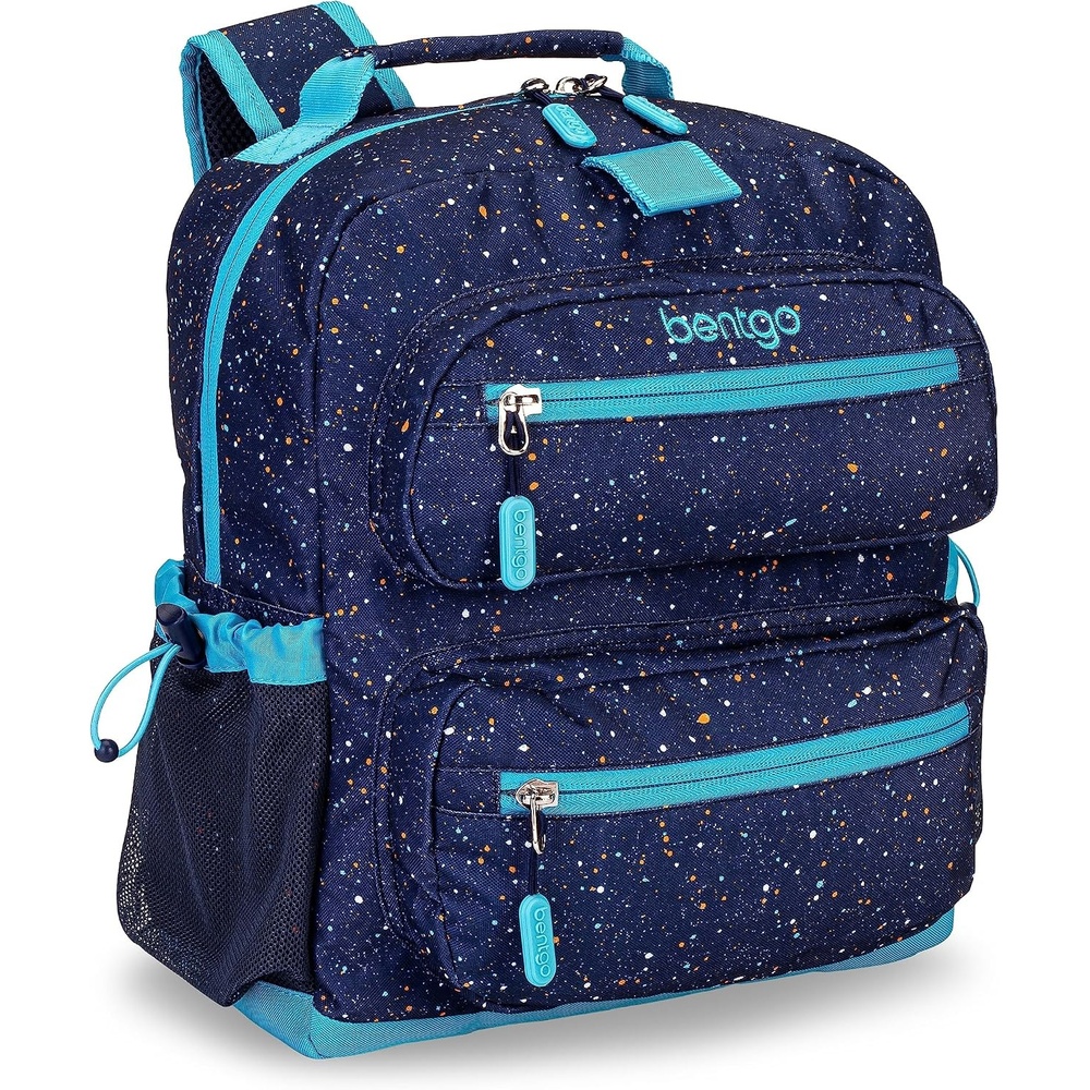 image:imageBentgo Kids Backpack  Lightweight 14 Backpack in Fun Prints for School Travel amp Daycare Ideal for Ages 4 Roomy Interior Durable amp WaterResistant Fabric amp Loop for Lunch Bag DinosaurConfetti Edition  Abyss Blue
