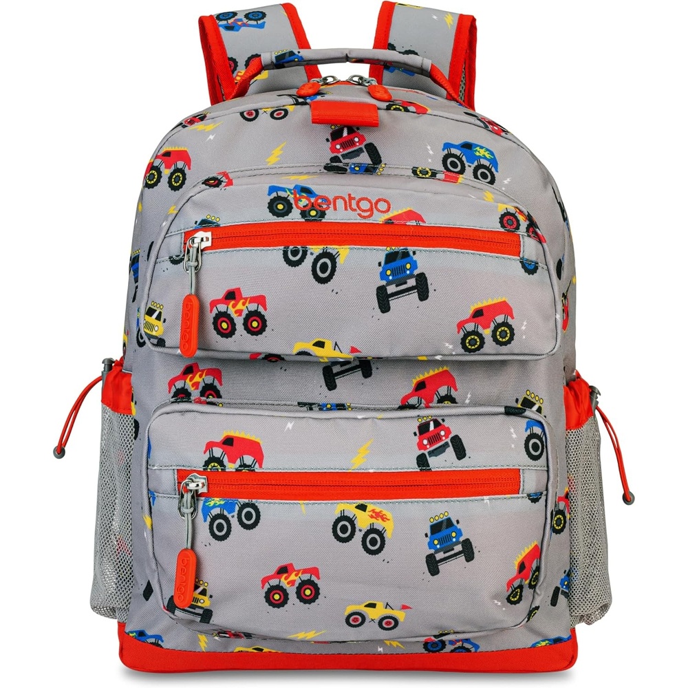 image:imageBentgo Kids Backpack  Lightweight 14 Backpack in Fun Prints for School Travel amp Daycare Ideal for Ages 4 Roomy Interior Durable amp WaterResistant Fabric amp Loop for Lunch Bag DinosaurTrucks