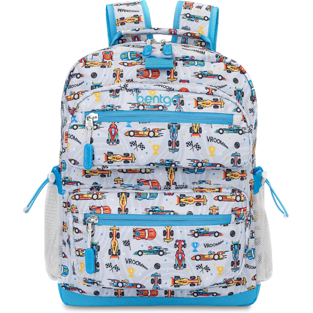 image:imageBentgo Kids Backpack  Lightweight 14 Backpack in Fun Prints for School Travel amp Daycare Ideal for Ages 4 Roomy Interior Durable amp WaterResistant Fabric amp Loop for Lunch Bag DinosaurRace Cars