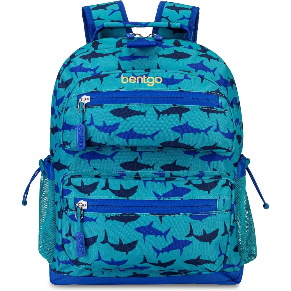 image:imageBentgo Kids Backpack  Lightweight 14 Backpack in Fun Prints for School Travel amp Daycare Ideal for Ages 4 Roomy Interior Durable amp WaterResistant Fabric amp Loop for Lunch Bag DinosaurShark