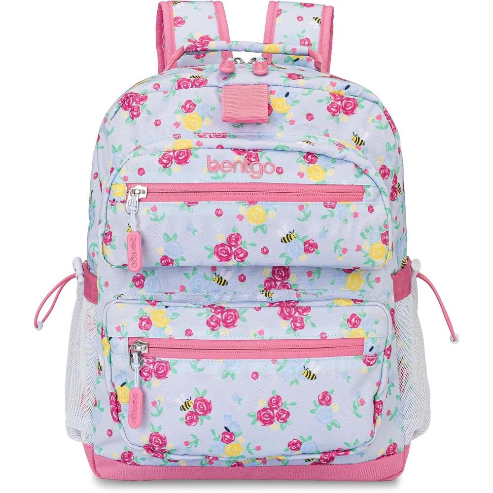 image:imageBentgo Kids Backpack  Lightweight 14 Backpack in Fun Prints for School Travel amp Daycare Ideal for Ages 4 Roomy Interior Durable amp WaterResistant Fabric amp Loop for Lunch Bag DinosaurBlooming Floral