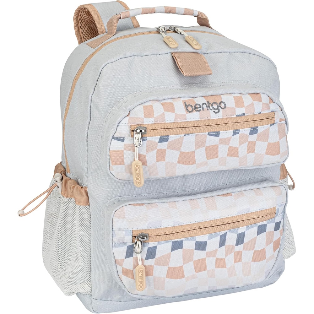 image:imageBentgo Kids Backpack  Lightweight 14 Backpack in Fun Prints for School Travel amp Daycare Ideal for Ages 4 Roomy Interior Durable amp WaterResistant Fabric amp Loop for Lunch Bag DinosaurChecker Gradient