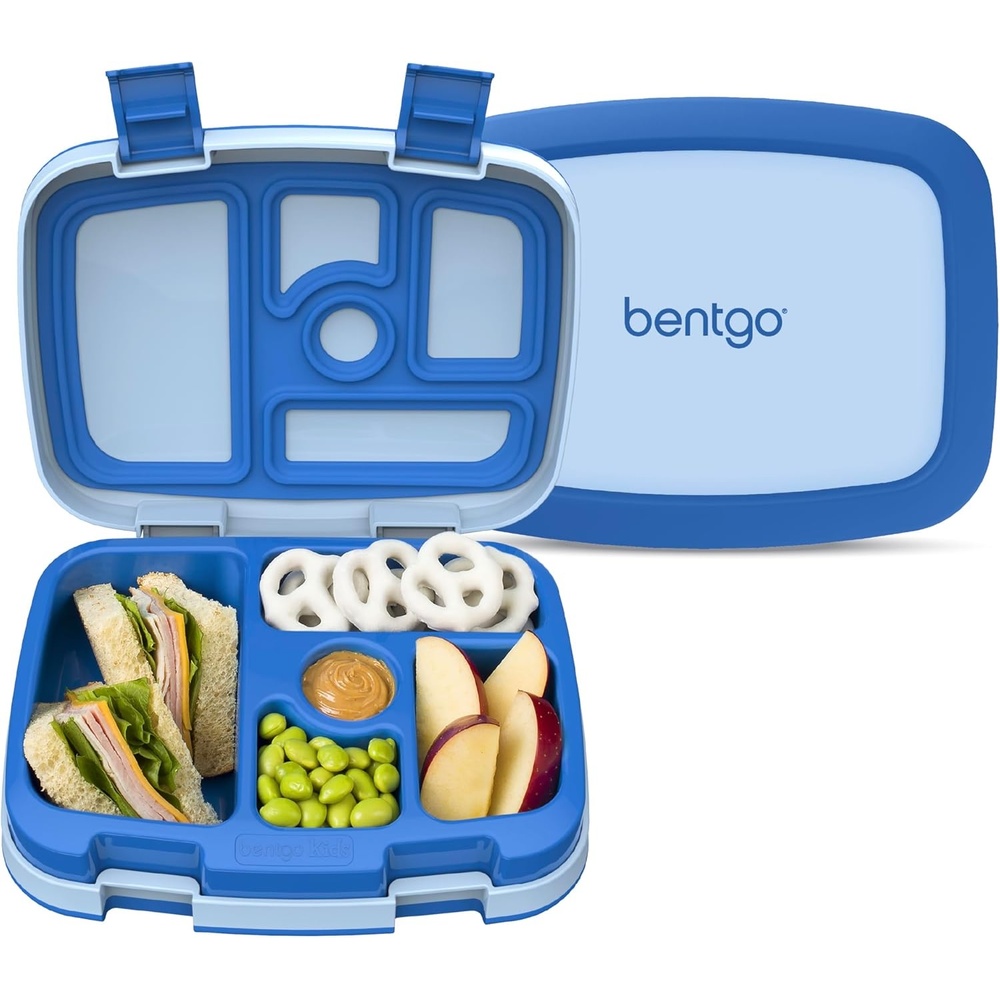 image:imageBentgo Kids BentoStyle 5Compartment LeakProof Lunch Box  JustRight Portions Ages 37 Durable DropProof Dishwasher Safe PFAS amp BPAFree amp Made with FoodSafe Materials Petal Pink GlitterBlue