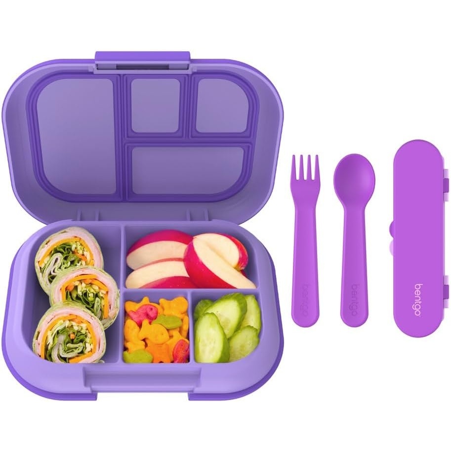 image:imageBentgo Kids Chill Lunch Box With Kids Reusable Plastic Utensils Purple