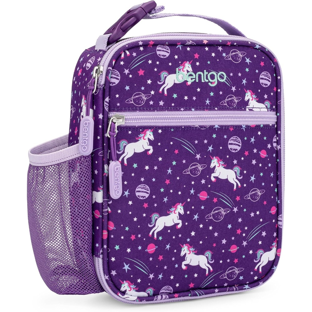 image:imageBentgo Kids Insulated Lunch Tote  WaterResistant Reusable Lightweight amp Durable Lunch Bag with Water Bottle Holder amp Mesh Pocket Fits Lunch Box amp Water Bottle  Ideal for Ages 3 SharksUnicorn