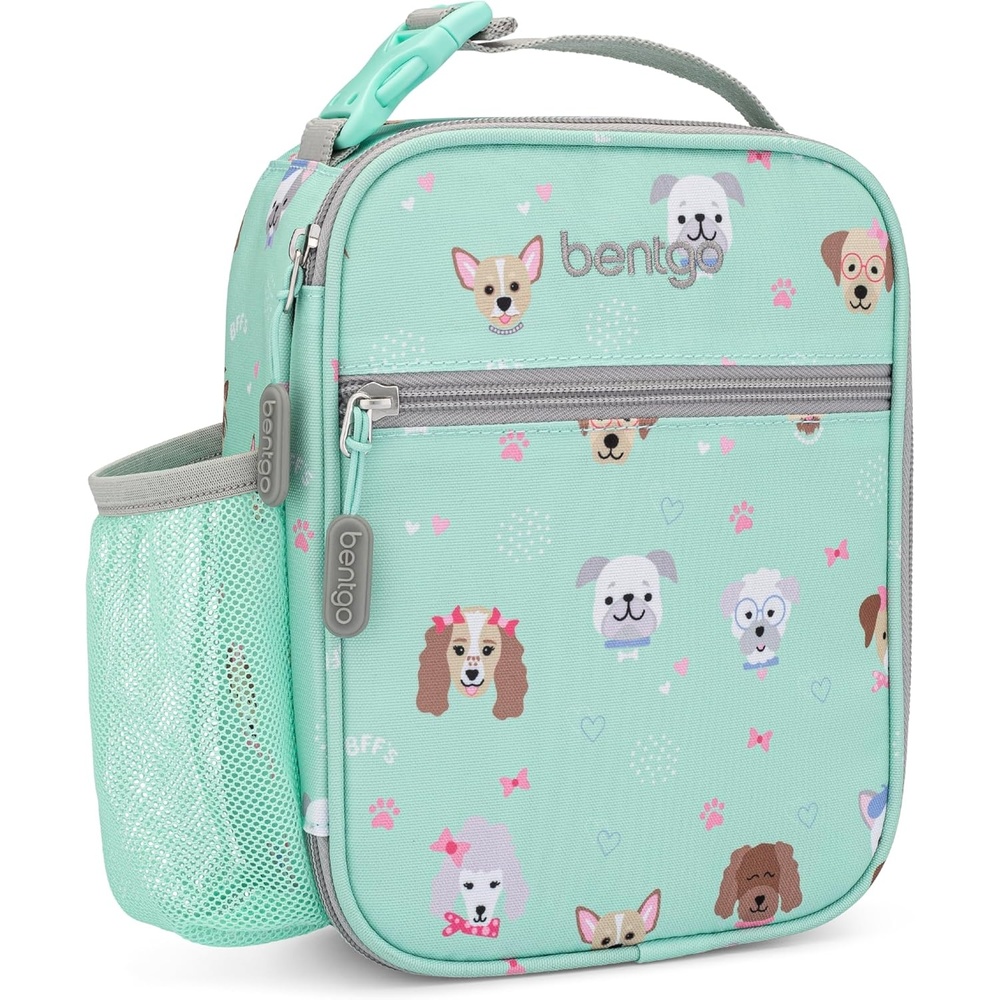 image:imageBentgo Kids Insulated Lunch Tote  WaterResistant Reusable Lightweight amp Durable Lunch Bag with Water Bottle Holder amp Mesh Pocket Fits Lunch Box amp Water Bottle  Ideal for Ages 3 SharksPuppy