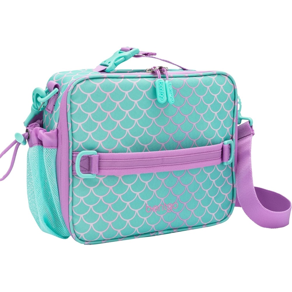 image:imageBentgo Kids Lunch Bag  DoubleInsulated Reusable Lunch Bag for Kids 3 with Adjustable Strap Holds Lunch BoxWater BottleSnacks EasyClean WaterResistant amp Pockets Glitter  Petal PinkMermaid