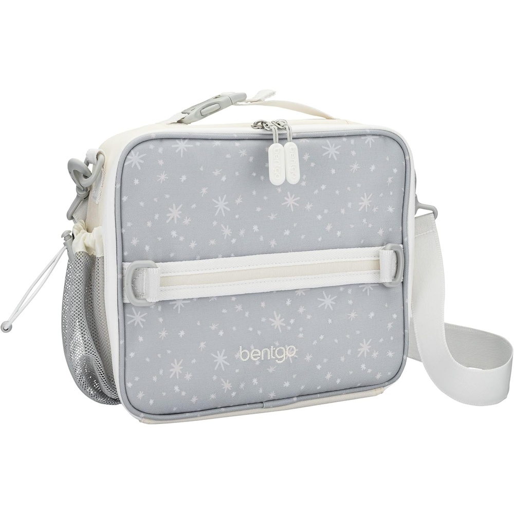 image:imageBentgo Kids Lunch Bag  DoubleInsulated Reusable Lunch Bag for Kids 3 with Adjustable Strap Holds Lunch BoxWater BottleSnacks EasyClean WaterResistant amp Pockets Glitter  Petal PinkStarry Sprinkle