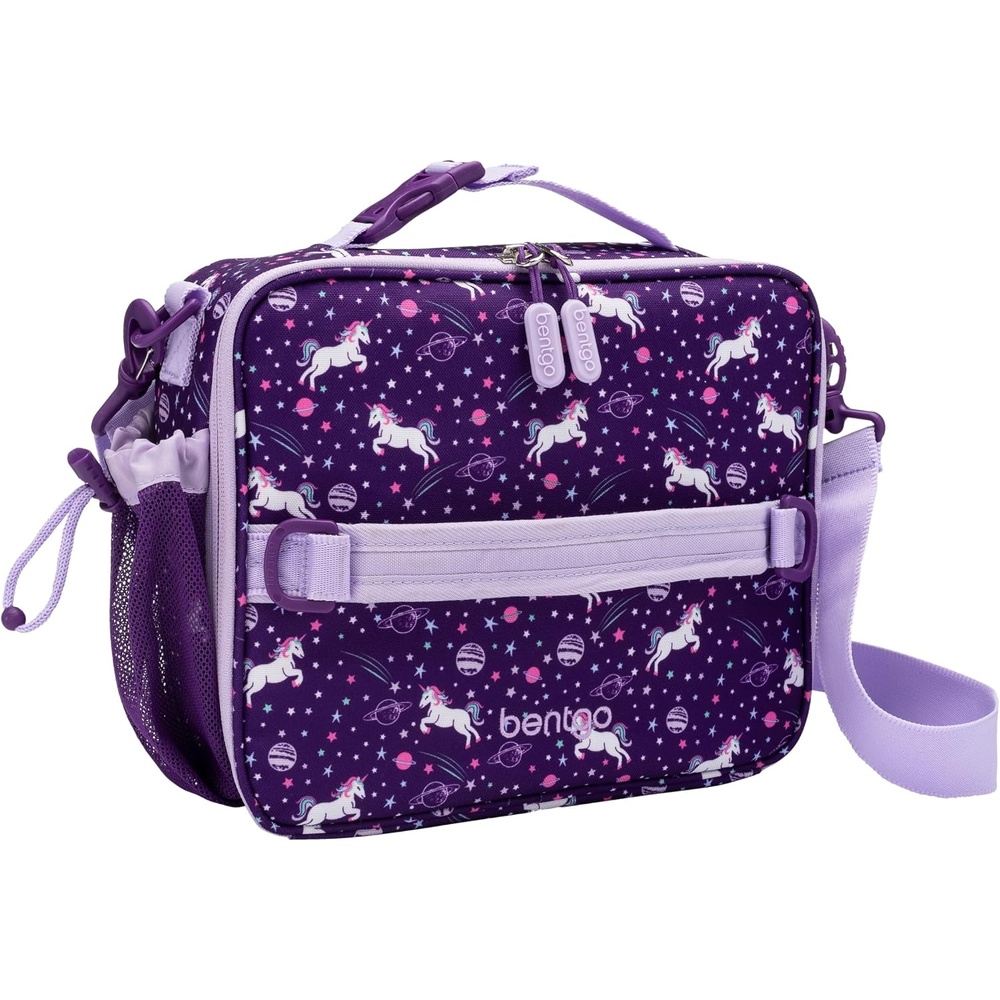 image:imageBentgo Kids Lunch Bag  DoubleInsulated Reusable Lunch Bag for Kids 3 with Adjustable Strap Holds Lunch BoxWater BottleSnacks EasyClean WaterResistant amp Pockets Glitter  Petal PinkUnicorn