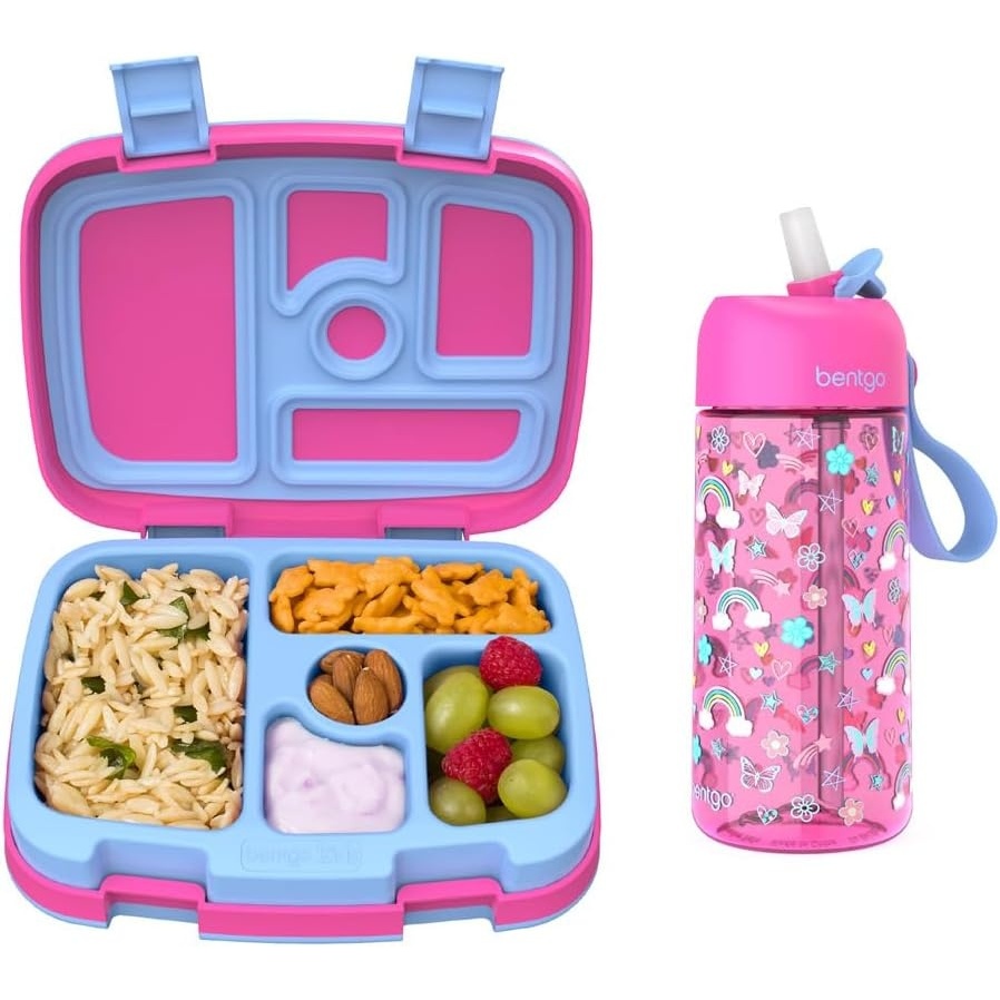 image:imageBentgo Kids Prints Lunch Box Kids Water Bottle  New amp Improved 2023 Rainbows and Butterflies