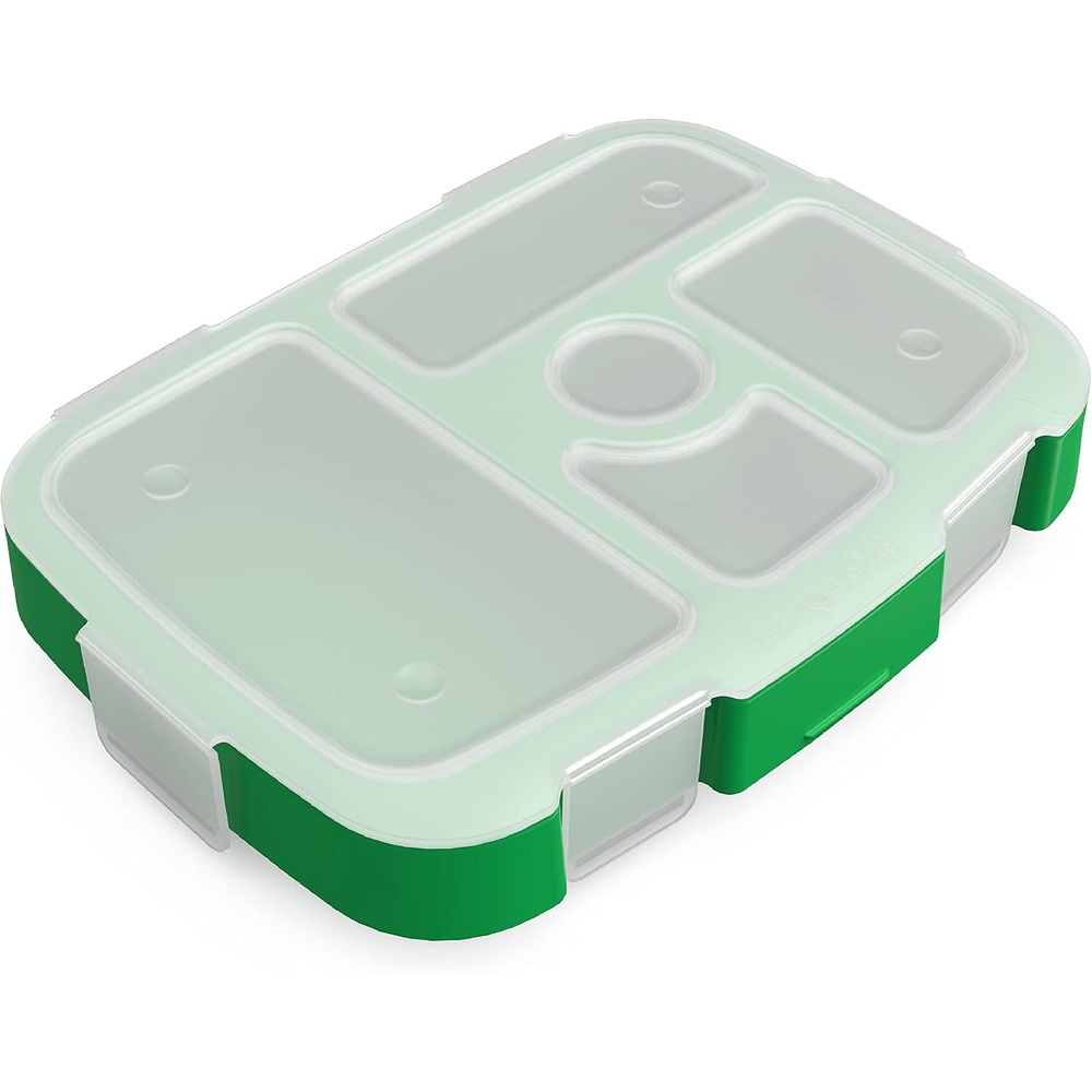 image:imageBentgo Kids Prints Tray with Transparent Cover  Reusable BPAFree 5Compartment Meal Prep Container with BuiltIn Portion Control for Healthy Meals At Home amp On the Go Carousel UnicornsSafari