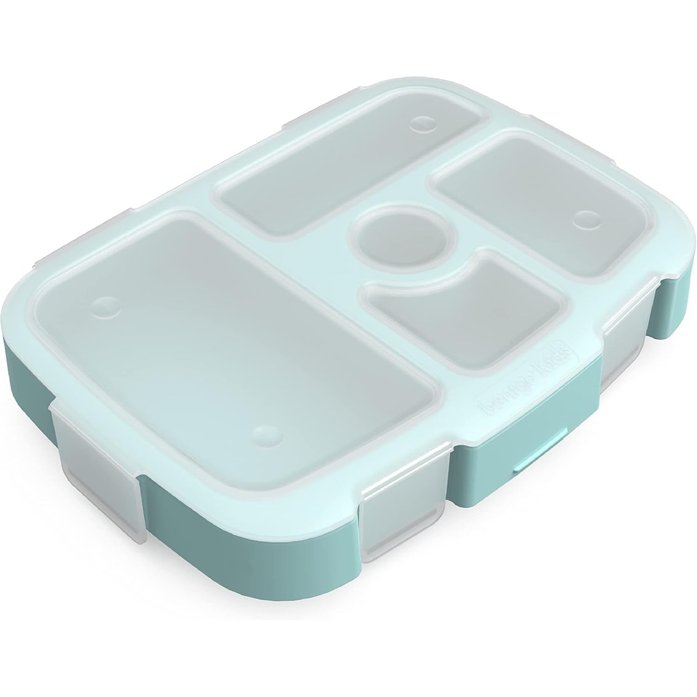 image:imageBentgo Kids Prints Tray with Transparent Cover  Reusable BPAFree 5Compartment Meal Prep Container with BuiltIn Portion Control for Healthy Meals At Home amp On the Go Carousel UnicornsSea Life