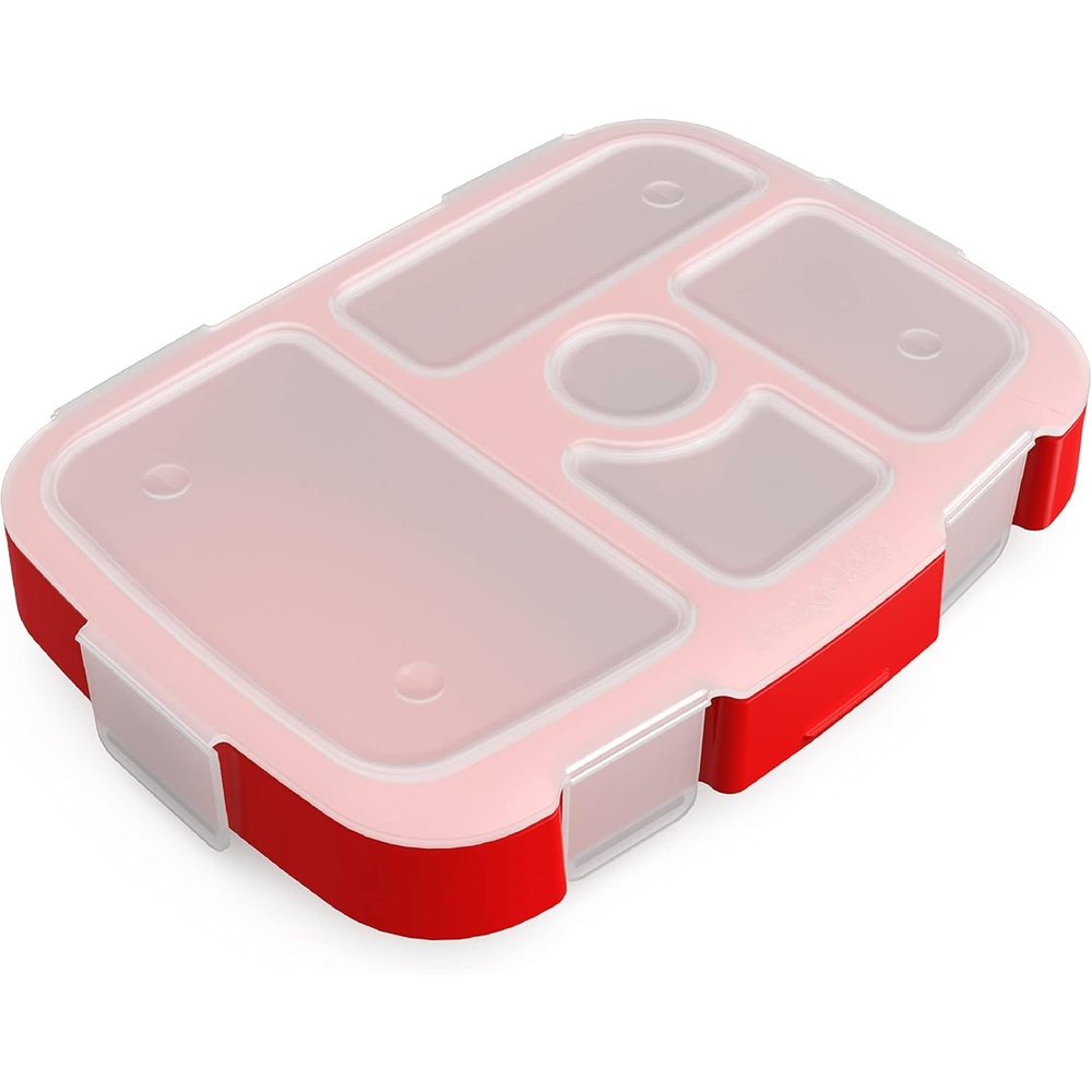 image:imageBentgo Kids Prints Tray with Transparent Cover  Reusable BPAFree 5Compartment Meal Prep Container with BuiltIn Portion Control for Healthy Meals At Home amp On the Go Carousel UnicornsTrucks