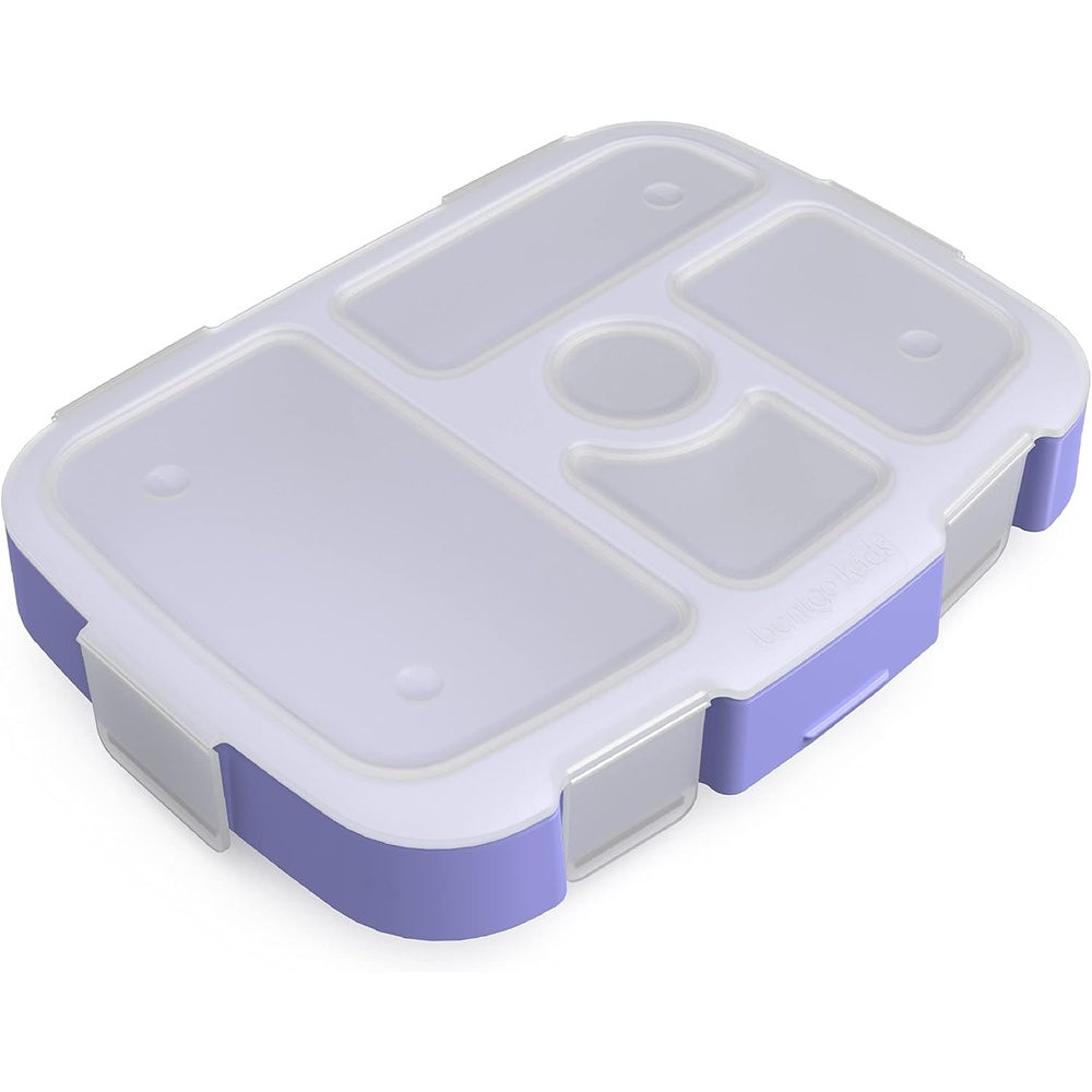 image:imageBentgo Kids Prints Tray with Transparent Cover  Reusable BPAFree 5Compartment Meal Prep Container with BuiltIn Portion Control for Healthy Meals At Home amp On the Go Carousel UnicornsCarousel Unicorns
