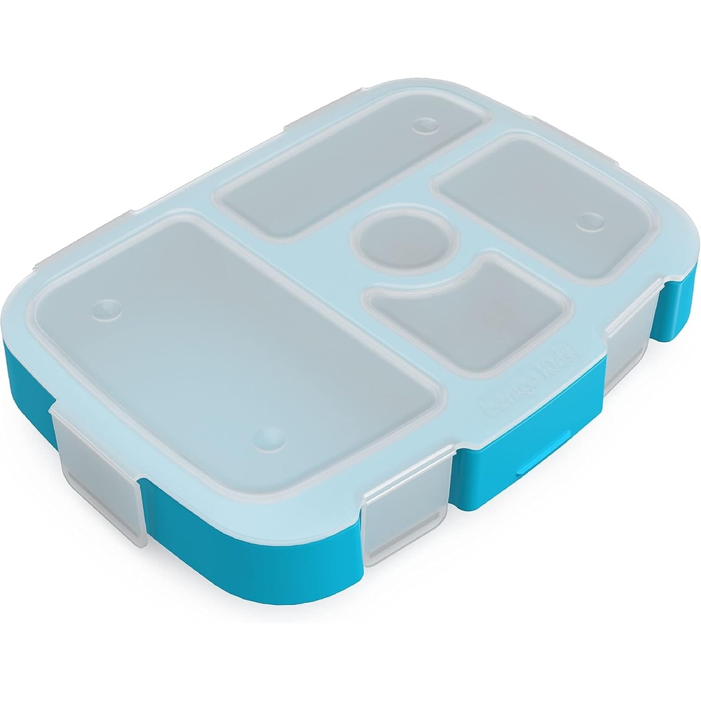 image:imageBentgo Kids Tray with Transparent Cover  Reusable BPAFree 5Compartment Meal Prep Container with BuiltIn Portion Control for Healthy Meals At Home amp On the Go Confetti Edition  Abyss BlueConfetti Edition  Abyss Blue
