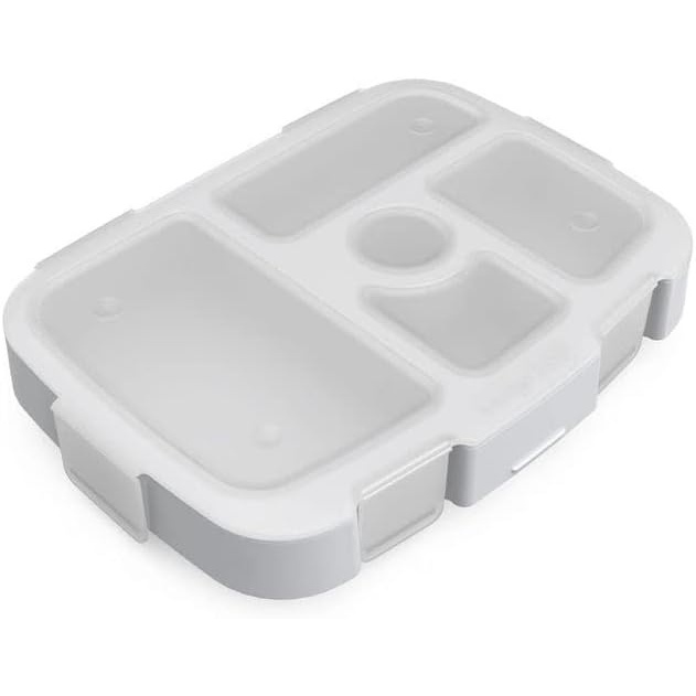 image:imageBentgo Kids Tray with Transparent Cover  Reusable BPAFree 5Compartment Meal Prep Container with BuiltIn Portion Control for Healthy Meals At Home amp On the Go Confetti Edition  Abyss BlueGlitter Edition  Silver