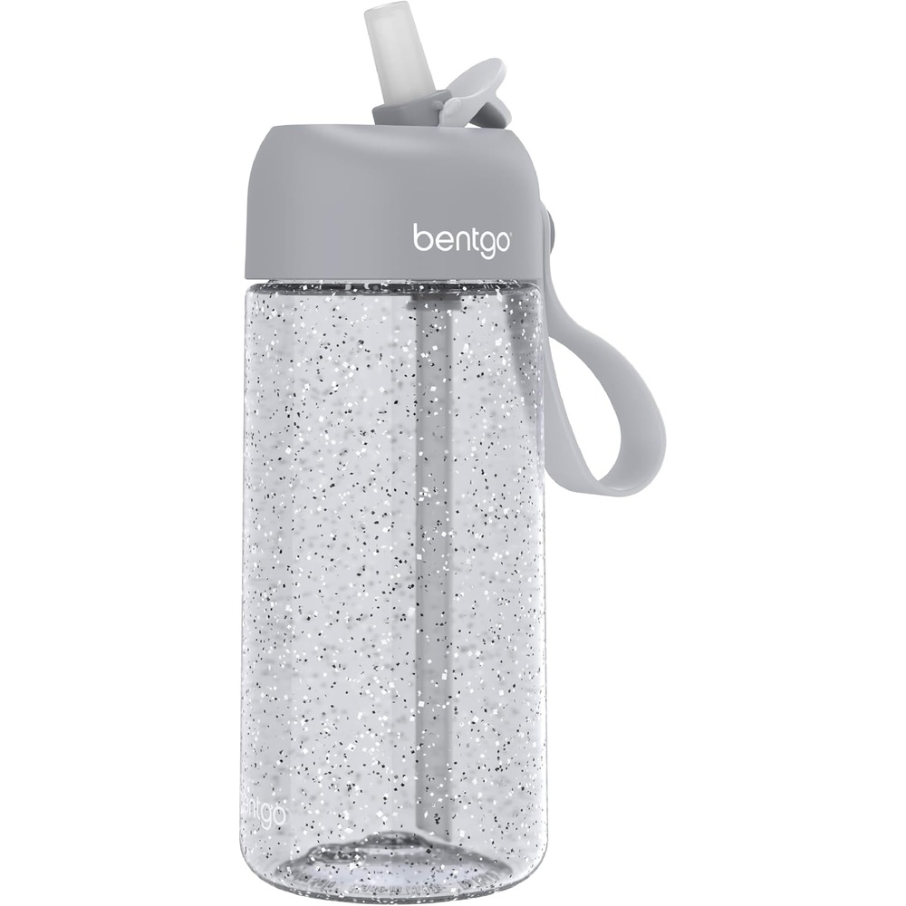 image:imageBentgo Kids Water Bottle  LeakProof Durable Tritan PFAS amp BPAFree 15 fl oz KidsToddlers Ages 3 for School amp Sports Bite amp Sip Spout Carrying Handle Dishwasher Safe NEW Race CarsGlitter Edition  Silver