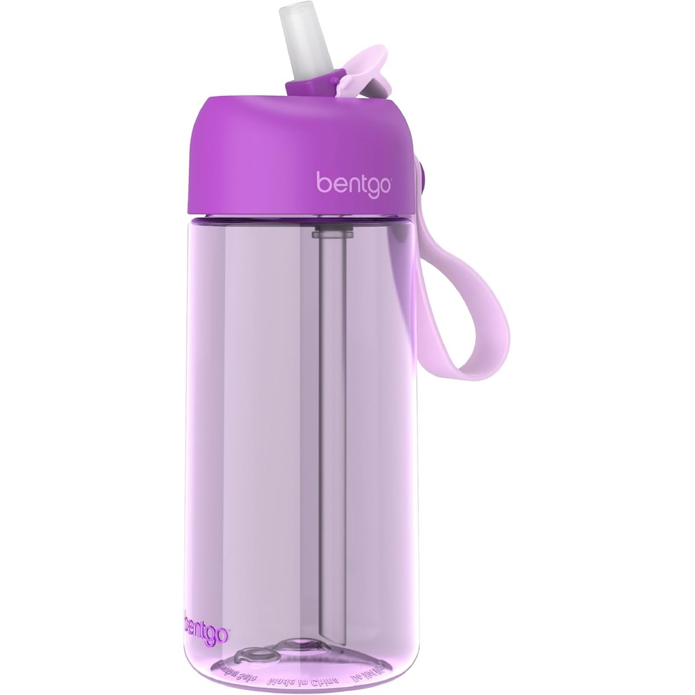 image:imageBentgo Kids Water Bottle  LeakProof Durable Tritan PFAS amp BPAFree 15 fl oz KidsToddlers Ages 3 for School amp Sports Bite amp Sip Spout Carrying Handle Dishwasher Safe NEW Race CarsPurple