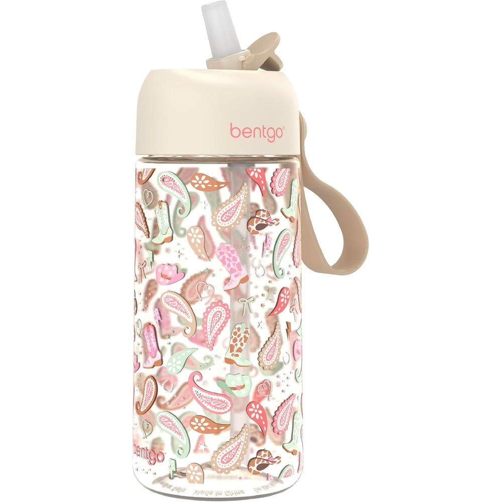image:imageBentgo Kids Water Bottle  LeakProof Durable Tritan PFAS amp BPAFree 15 fl oz KidsToddlers Ages 3 for School amp Sports Bite amp Sip Spout Carrying Handle Dishwasher Safe NEW Ballet amp BowsCowgirl Dreams