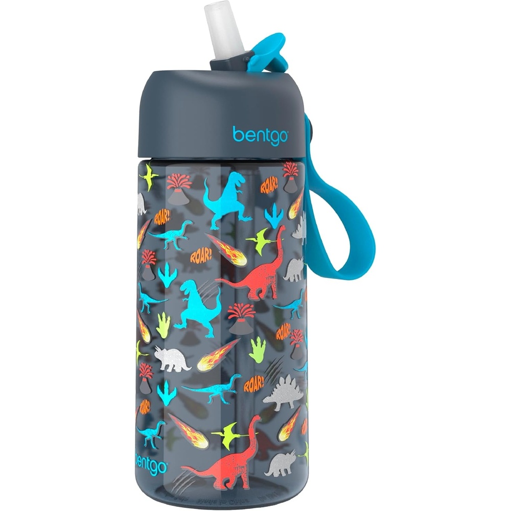 image:imageBentgo Kids Water Bottle  LeakProof Durable Tritan PFAS amp BPAFree 15 fl oz KidsToddlers Ages 3 for School amp Sports Bite amp Sip Spout Carrying Handle Dishwasher Safe NEW Ballet amp BowsDinosaur