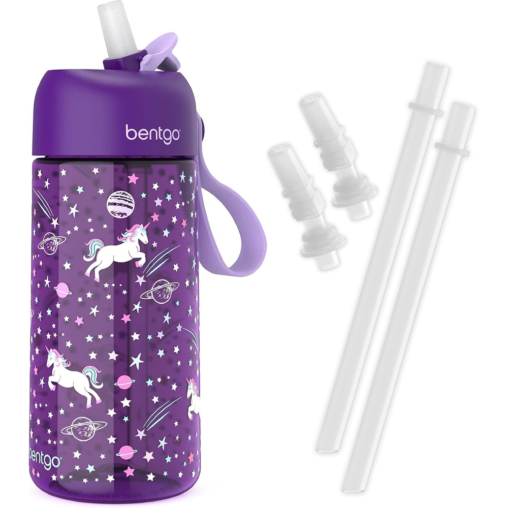 image:imageBentgo Kids Water Bottle  New amp Improved 2023 Set With 2Pack of Water Bottle Replacement Straws Unicorn