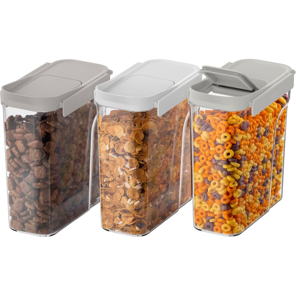 image:imageBentgo Pantry  10Piece Airtight Food Storage Containers Clear Stackable Kitchen amp Pantry Organization Locking Lids for Freshness BPAFree Plastic  Ideal for Sugar Flour amp More Snow6Piece Food Storage Set White Stone