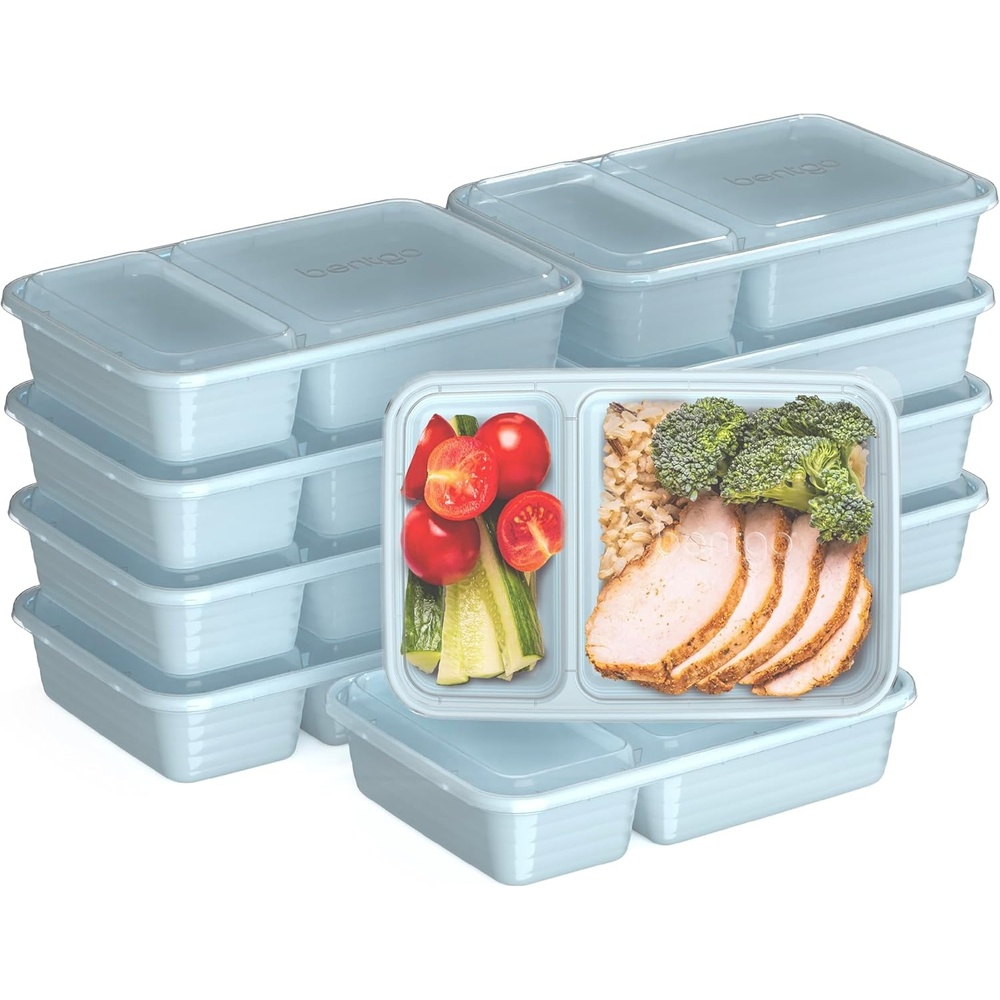 image:imageBentgo Prep  20Piece 2Compartment Reusable Meal Prep Containers with Lids PFAS amp BPA Free Materials Durable Microwave Freezer amp Dishwasher Safe To Go Food Storage MintSky