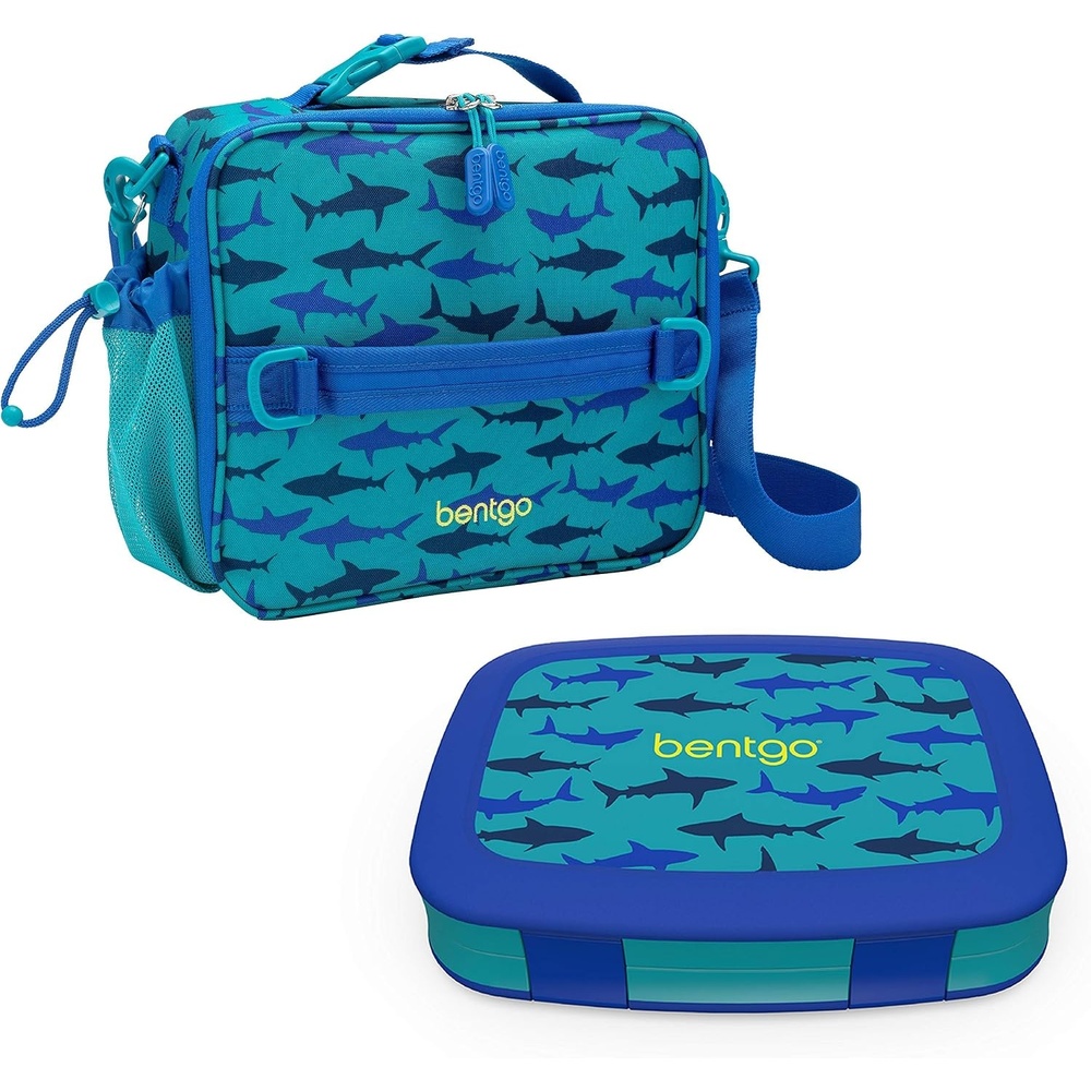 image:imageBentgo Prints Insulated Lunch Bag Set With Kids BentoStyle Lunch Box Shark