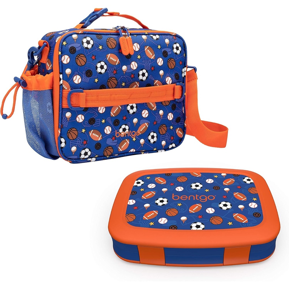 image:imageBentgo Prints Insulated Lunch Bag Set With Kids BentoStyle Lunch Box Sports
