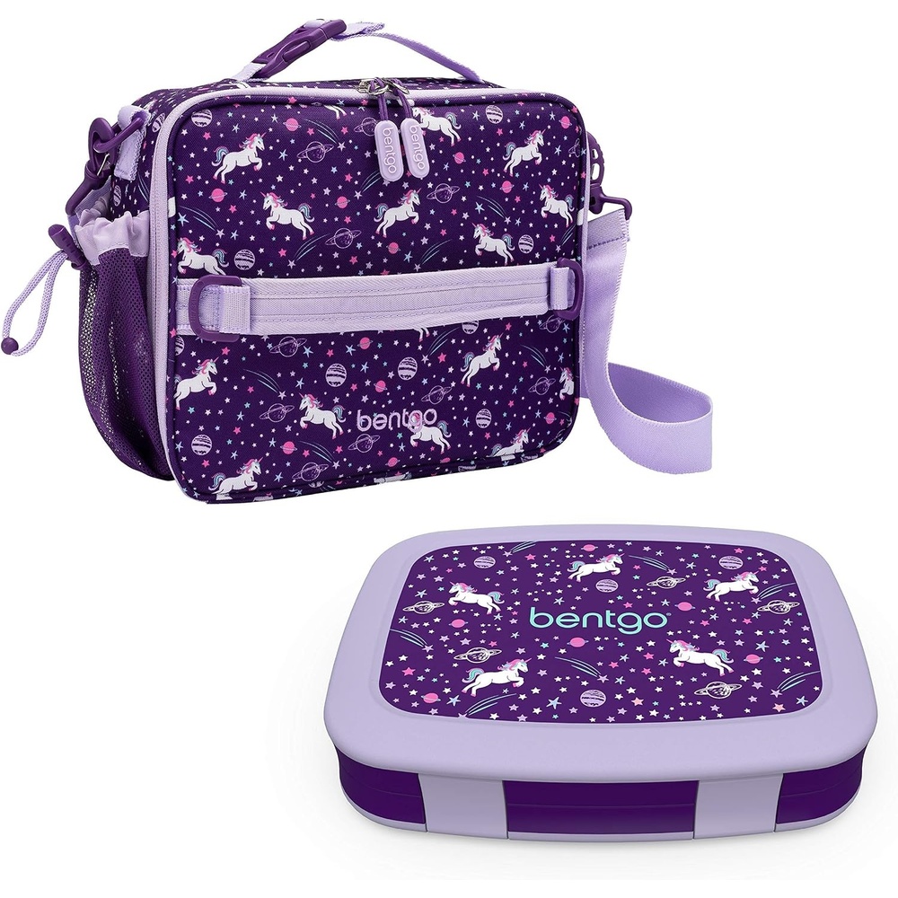 image:imageBentgo Prints Insulated Lunch Bag Set With Kids BentoStyle Lunch Box Unicorn