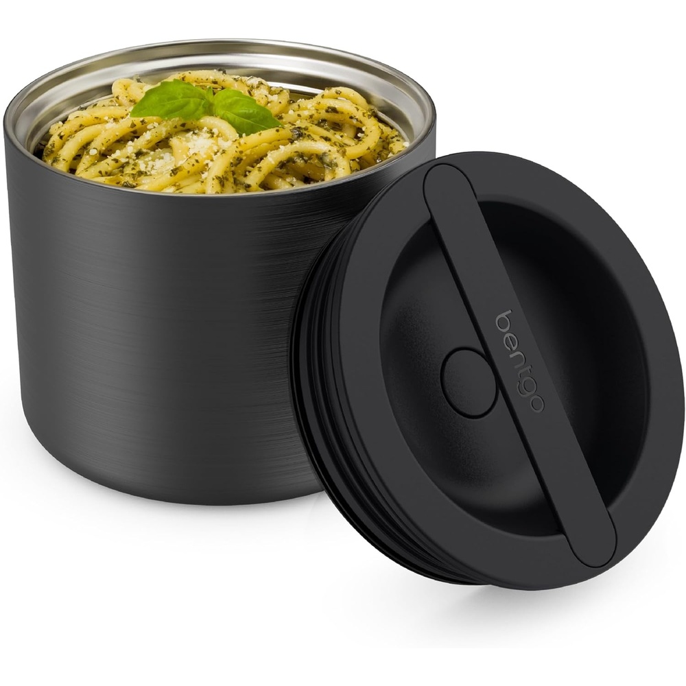 image:imageBentgo Stainless Insulated Food Container  24 Cups 19 oz TripleLayer Insulation Vacuum Seal LeakProof BuiltIn Handle Wide Opening Premium Stainless Steel for CoolWarm Foods Rose GoldCarbon Black