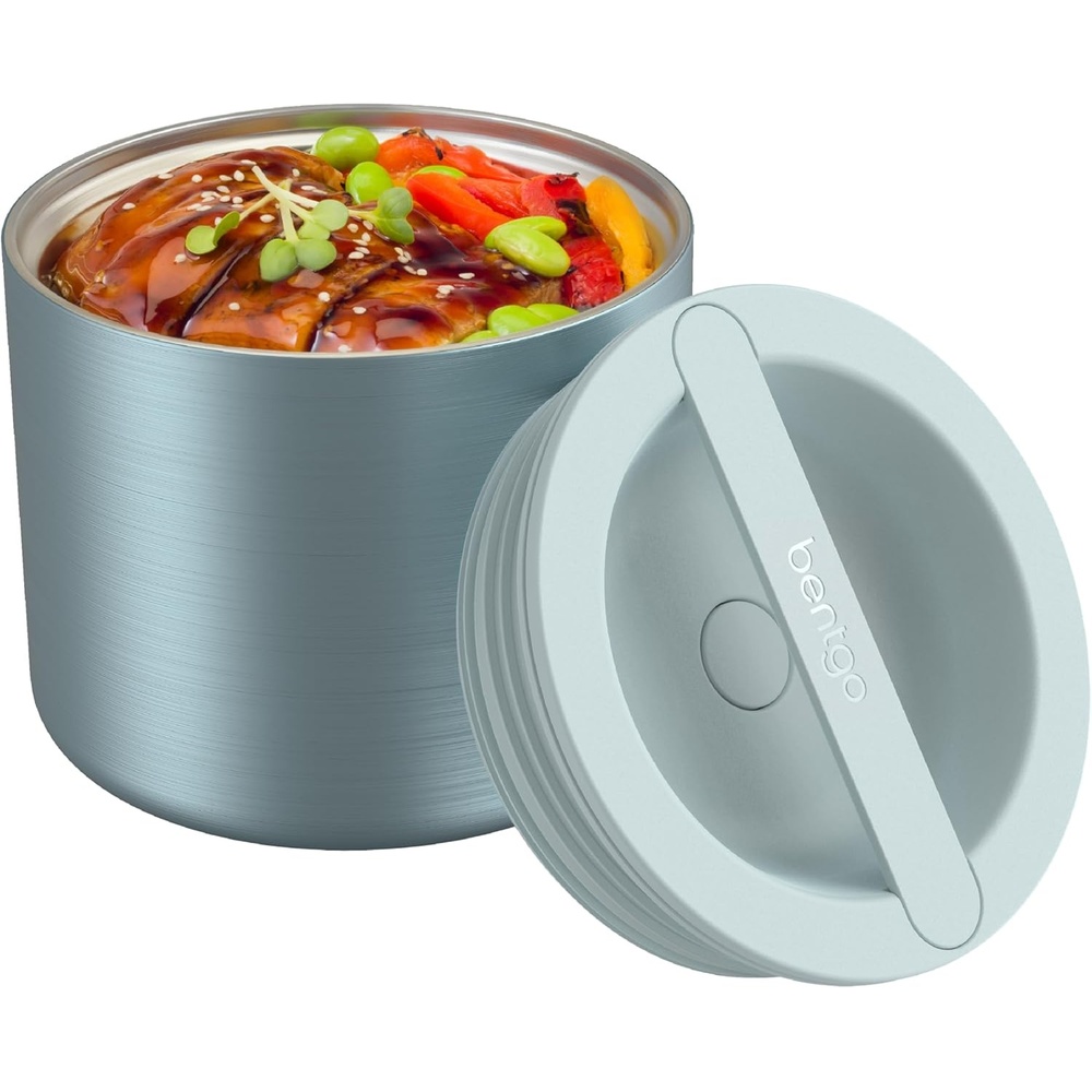 image:imageBentgo Stainless Insulated Food Container  24 Cups 19 oz TripleLayer Insulation Vacuum Seal LeakProof BuiltIn Handle Wide Opening Premium Stainless Steel for CoolWarm Foods Rose GoldAqua