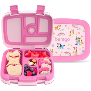 Bentgo + BLUEY Kids Prints Leak-Proof, 5-Compartment Bento-Style Kids Lunch Box – Ideal Portions for Ages 3-7, Durable, Drop-Proof, Dishwasher Safe, & PFAS & BPA-Free Materials (Hearts & Crafts)(Hearts & Crafts)