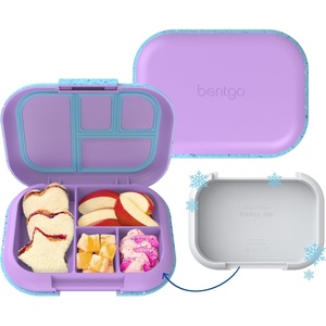 Bentgo Chill Kids Leakproof Lunch Box – 4-Compartment Bento Box with Built-In Ice Pack, 3.3 Cup Capacity, BPA-Free, Microwave & Dishwasher Safe Tray, Ages 3–7 (Fuchsia/Teal)(Confetti Edition – Vivid Orchid)