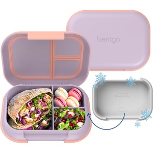 Bentgo Chill Max Leak-Proof XL Lunch Box – Included Ice Pack Keeps Food Cold; 5-Cup Capacity for Adults & Ages 8+, 3 or 4 Compartment Bento Box, BPA-Free, Dishwasher Safe (Bone & Glacier Blue)(Lavender & Peach Blossom)