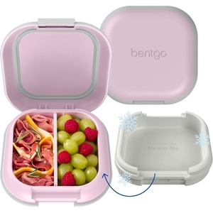 Bentgo Chill Mini Leak-Proof Lunch Box – Built-In Ice Pack Keeps Food Cold, 2.7-Cup Capacity for Snacks or Sandwich, 3 or 4 Compartments, PFAS & BPA-Free, Ideal for Adults & Kids 3+ (Seaside Papaya)(Lilac Mist)